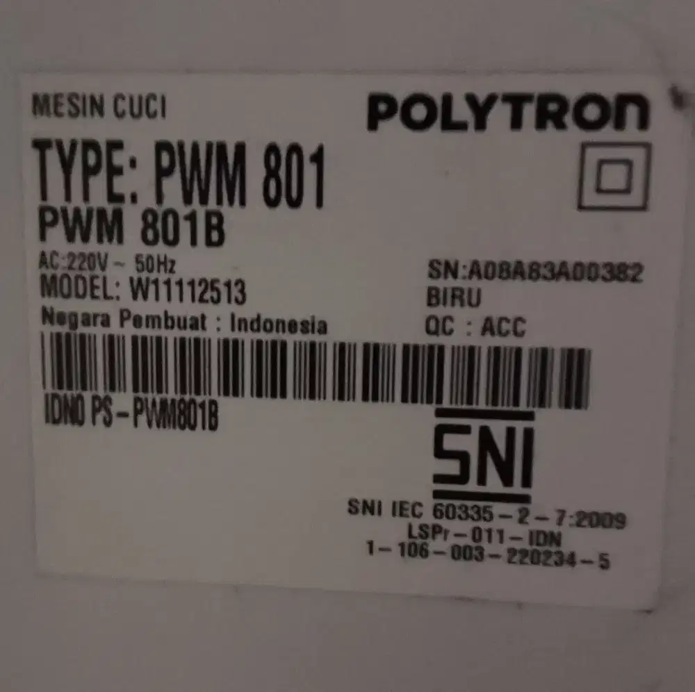 Mesin cuci plytron