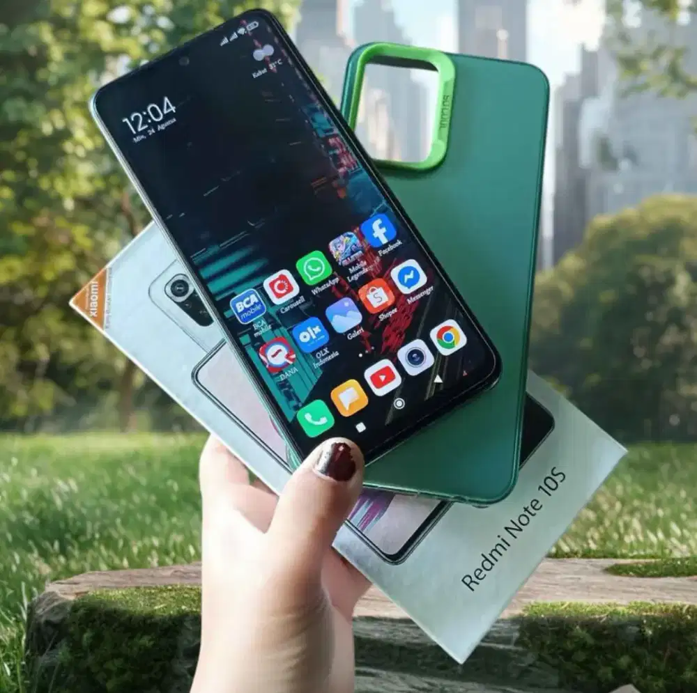 Redmi note 10s nfc fulset 8/128 ijo langka