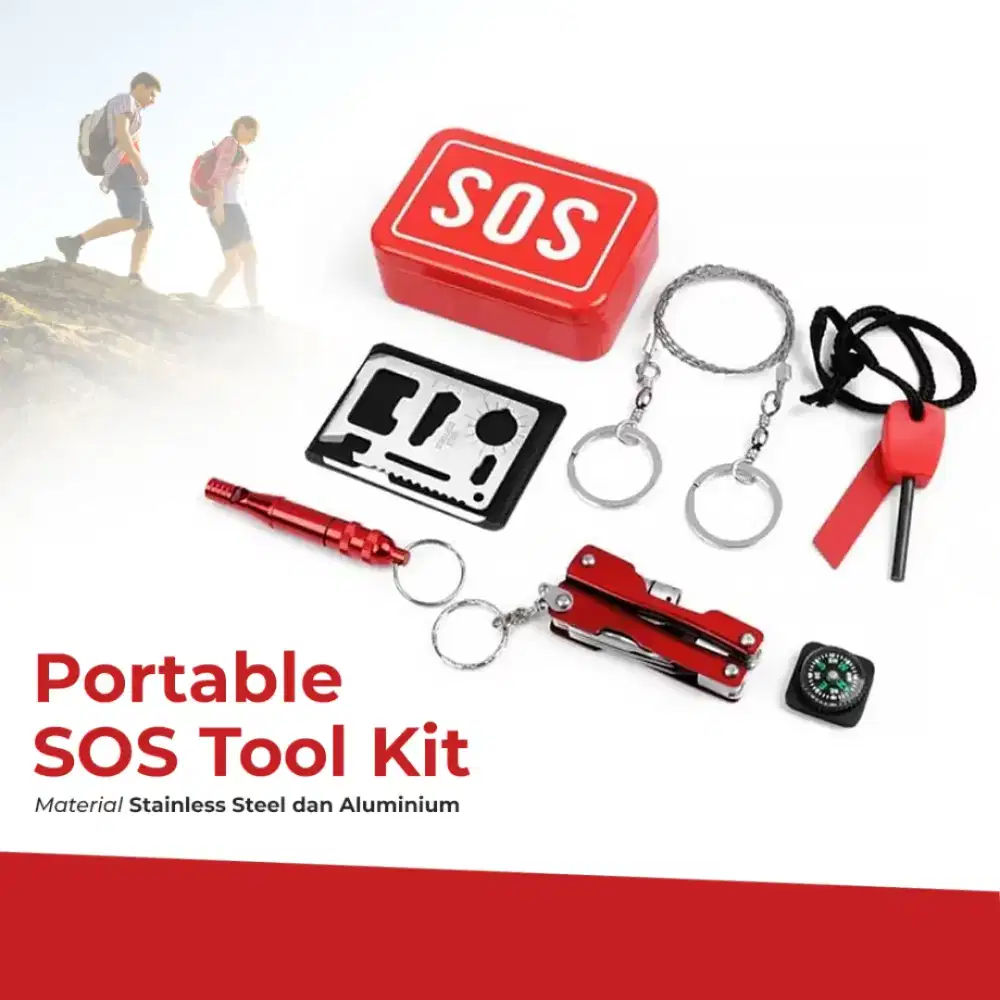 Portable SOS Tool Kit Set Perlengkapan Survival