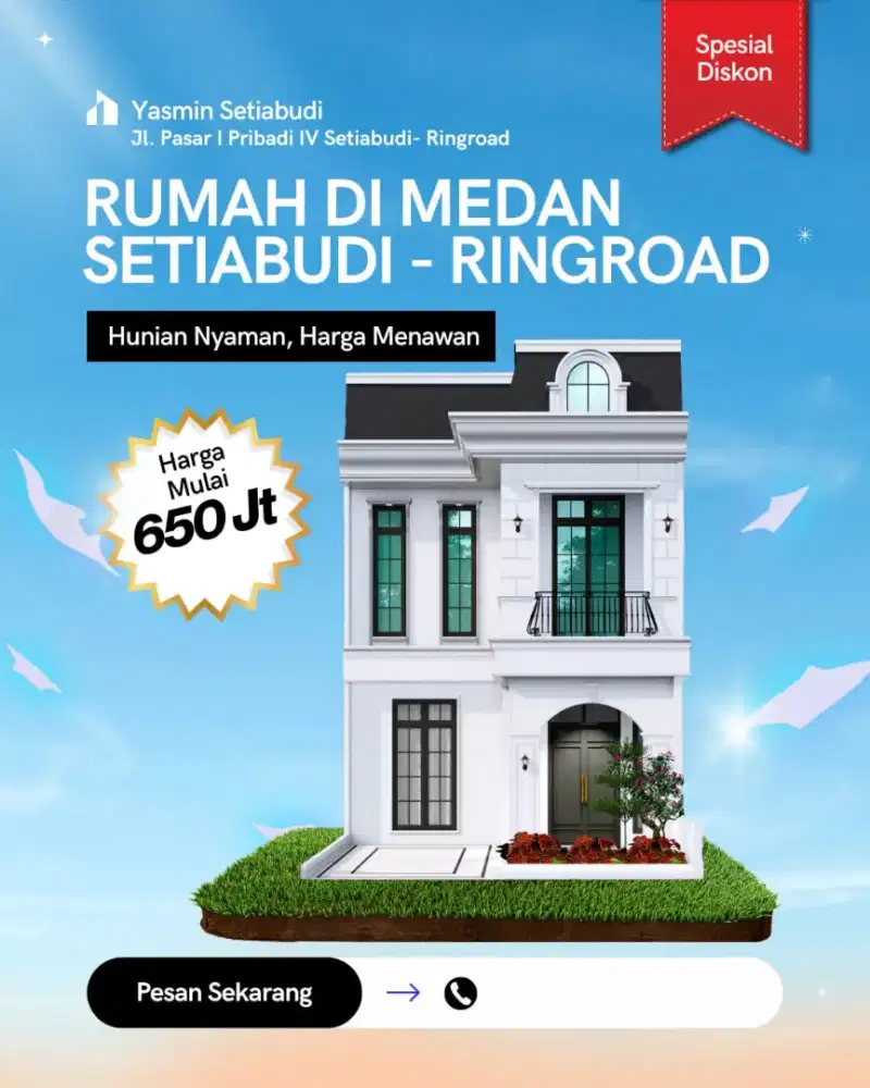 Rumah 2 lantai Yasmin setia budi pasar 1 uk 6*18 SHM