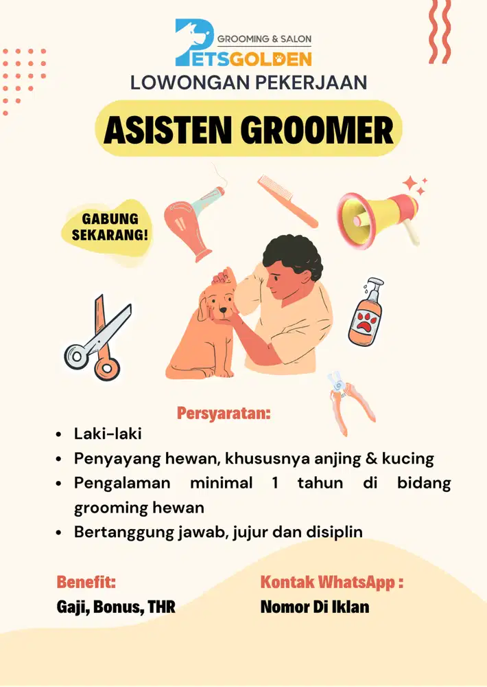 Loker Asisten Groomer Mobile | lowongan kerja groomer anjing kucing