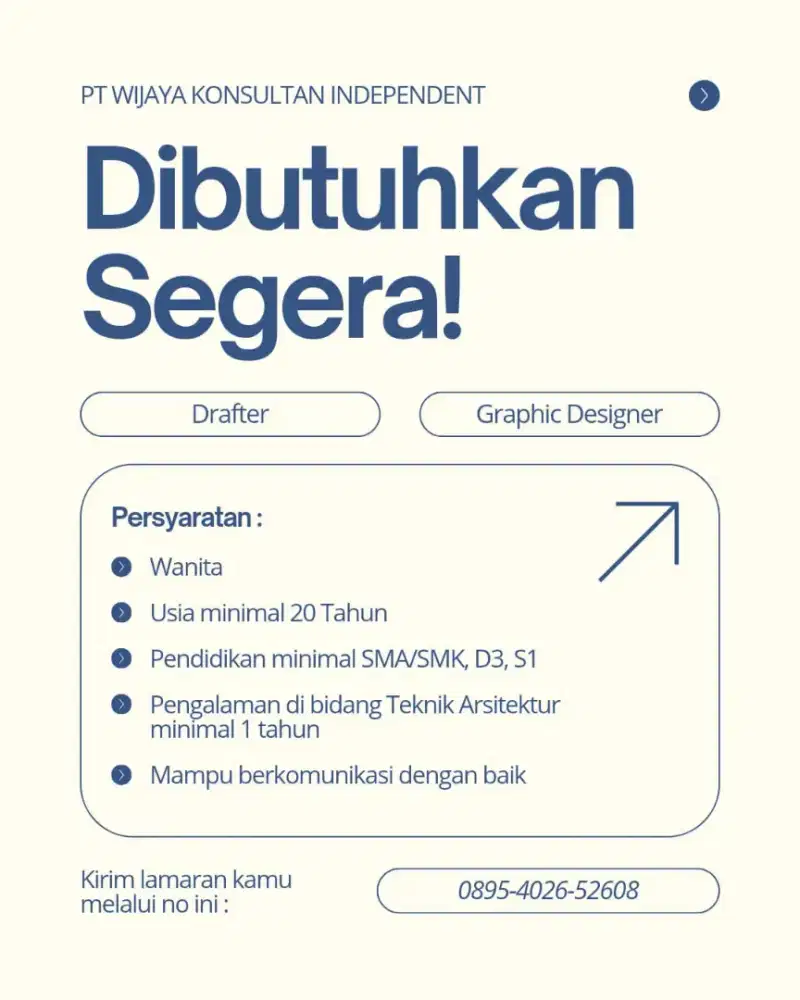 Dibutuhkan drafter segera