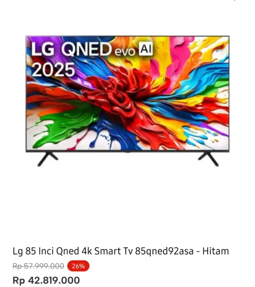 LG SMART TV QBED 4K 85 INCI