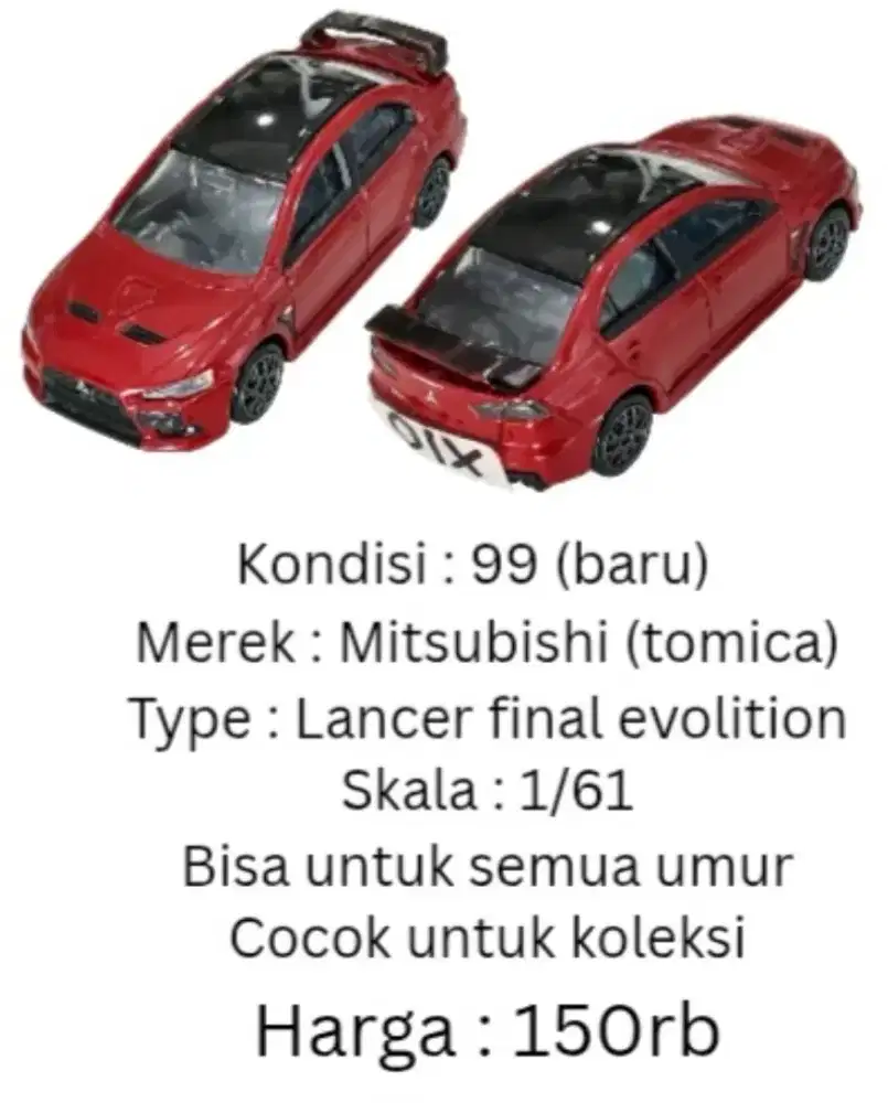 Miniatur mobil mitsubishi lancer