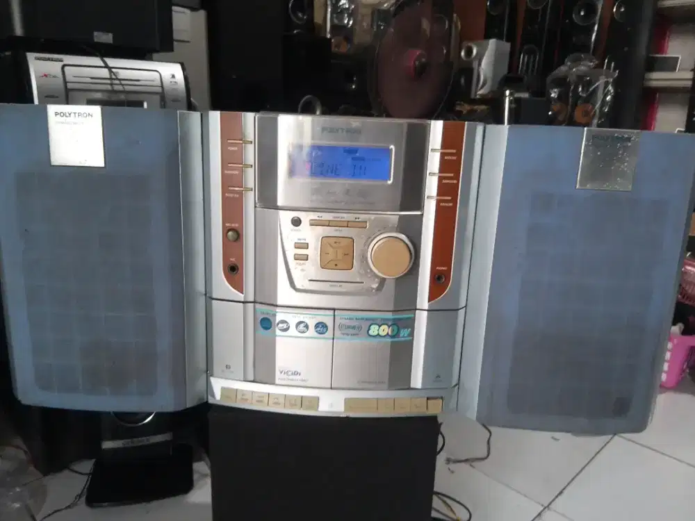 Full set Polytron Blue Hi-fi, full ori, utuh, Aux & radio ok, CD off