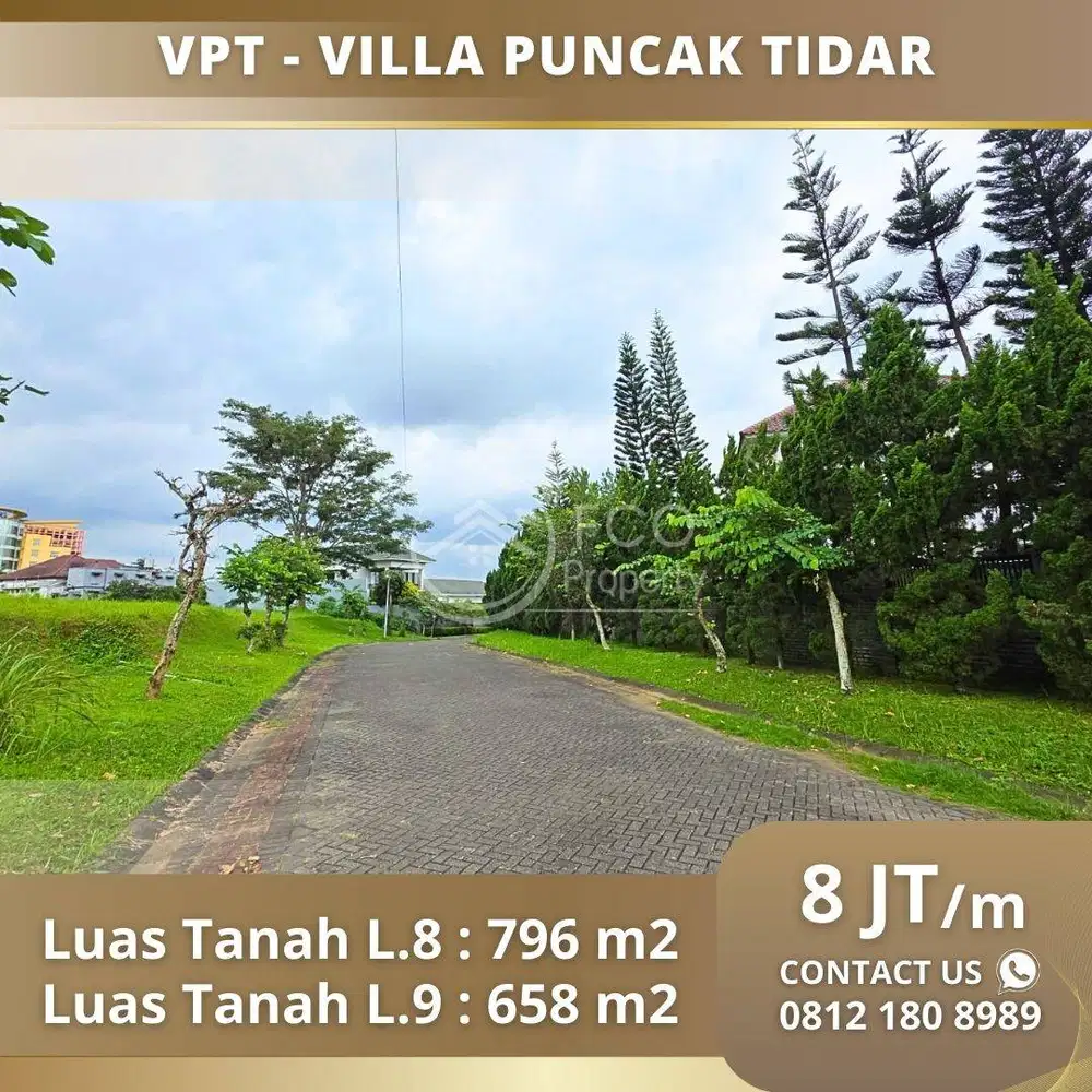 Tanah Kawasan Elite VPT Villa Puncak Tidar Malang Blok L.8 - L.9