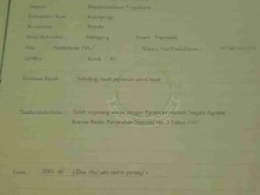 JUAL TANAH DI KALIAGUNG SENTOLO KULONPROGO JALAN UTAMA