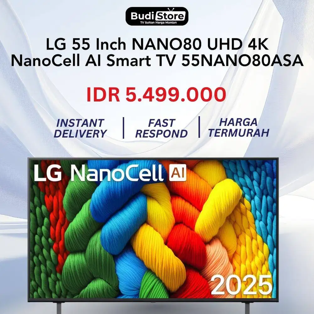 LG 55 Inch NANO80 UHD 4K NanoCell AI Smart TV 55NANO80ASA 2025