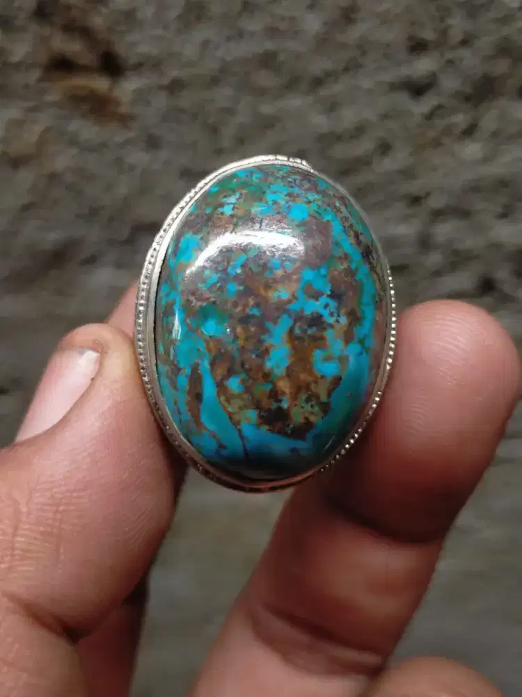 Cincin batu natural pirus persia