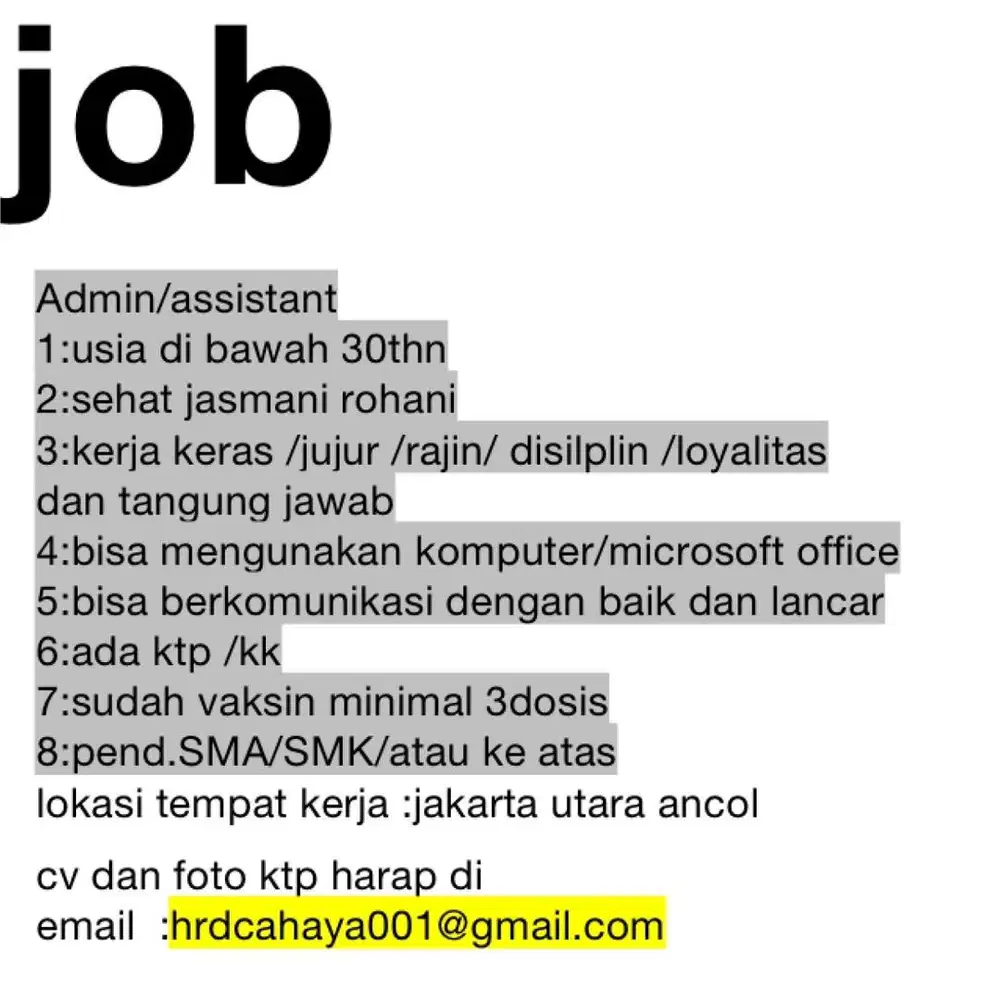 Admin finance dan gudang