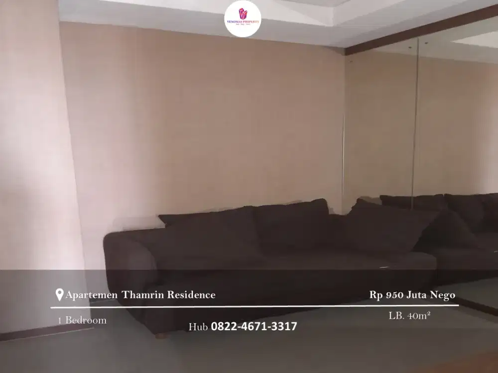 Dijual Apartement Thamrin Residence 1BR Full Furnished View Barat