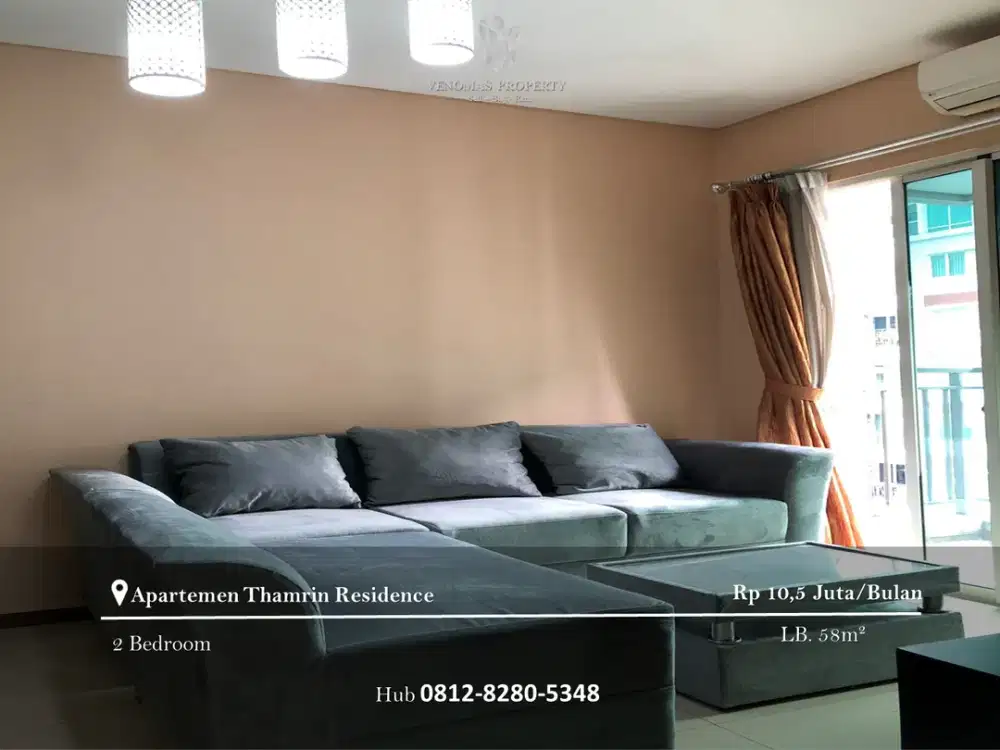 Disewakan Apartement Thamrin Residence 2BR Full Furnished View Barat