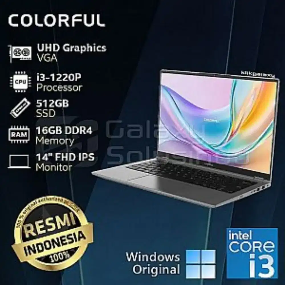 LAPTOP COLORFUL RIMBOOK S1 - Core i3-1220P 512GB SSD 16GB RAM