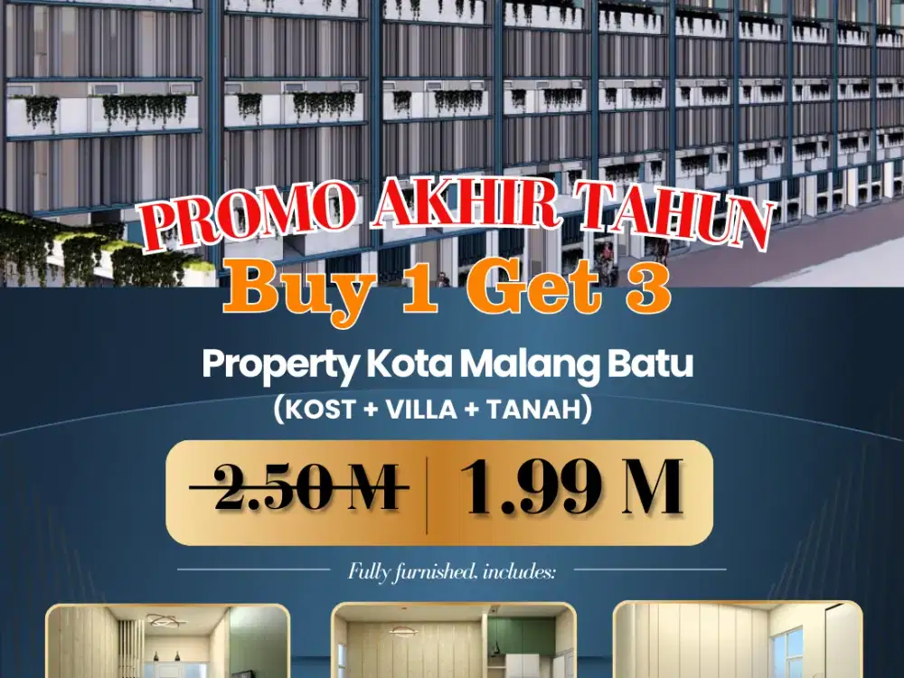 Promo Akhir Tahun Paket Bundling Dapat 3 Prooerty Malang, Garansi Passive Income Hingga 282 Juta