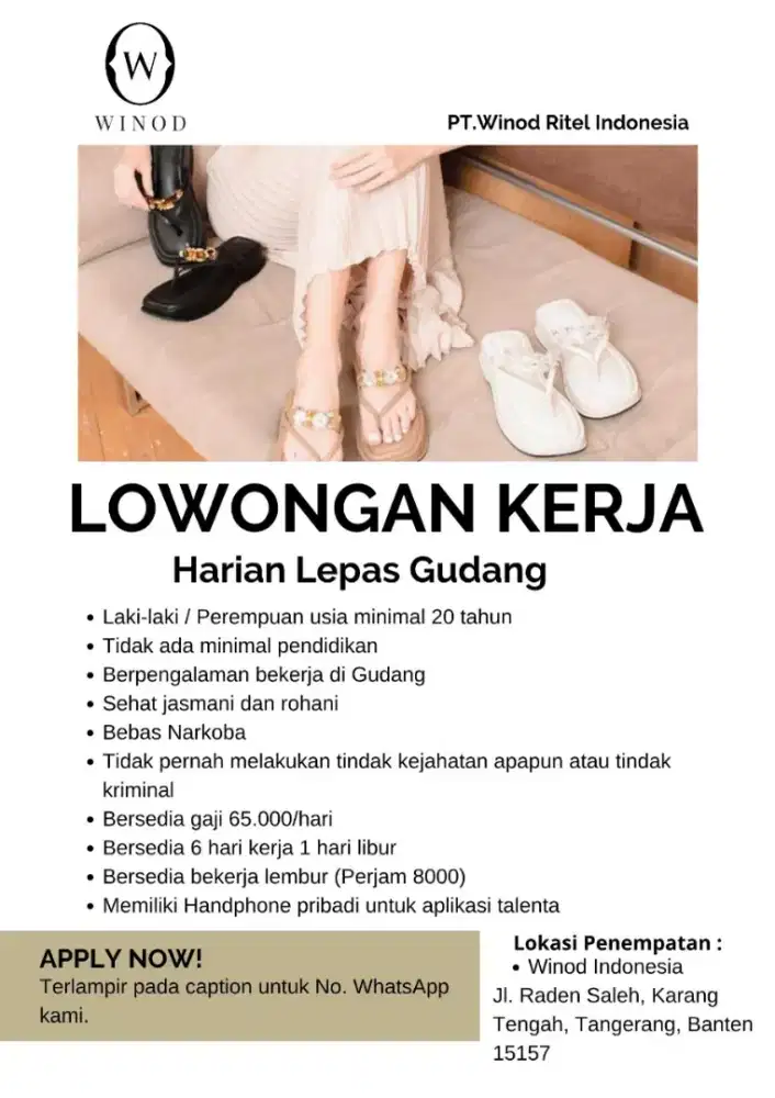 Lowongan Harian Lepas Gudang Winod