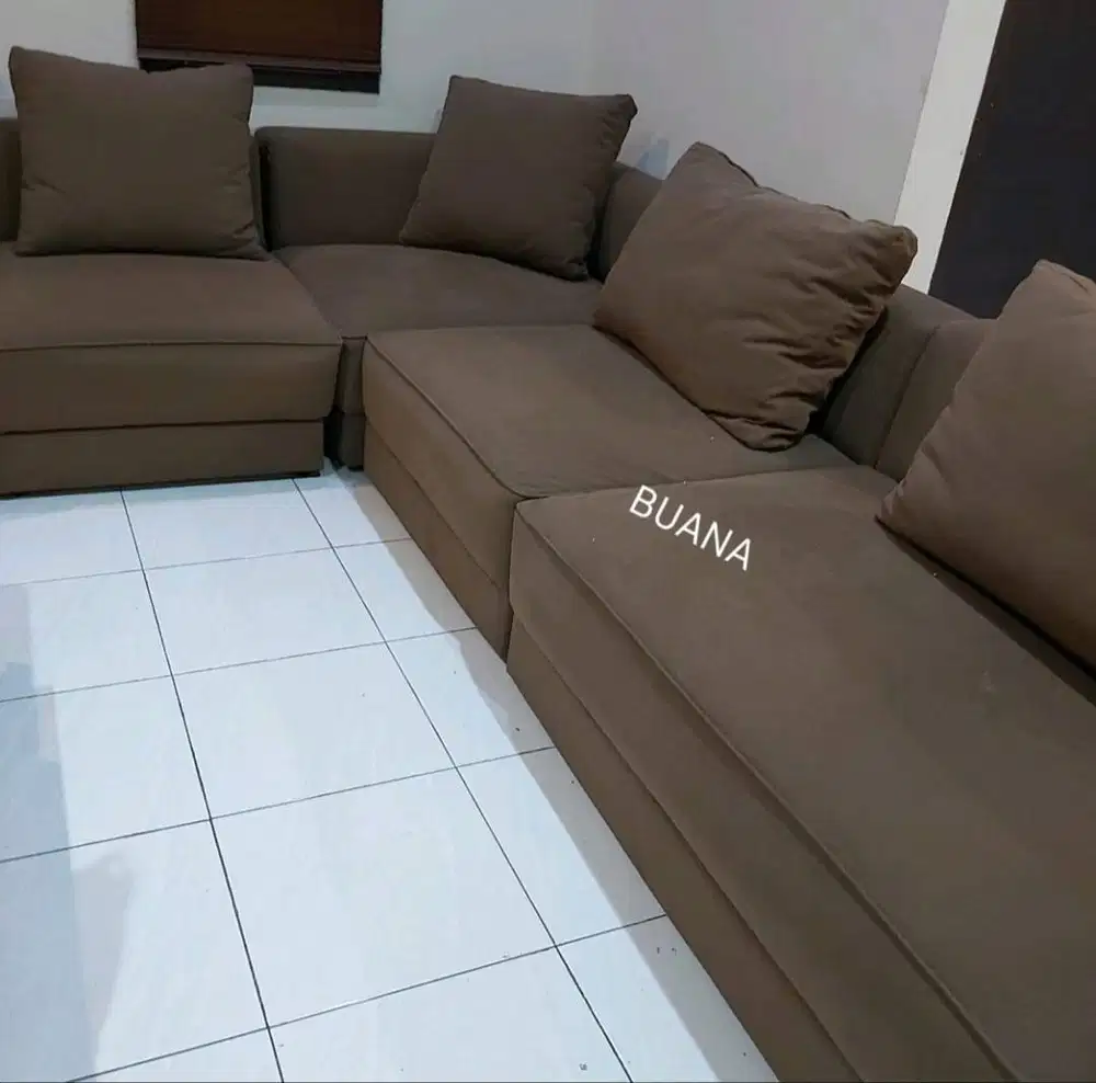 Sofa Minimalis L Suede Good Quality