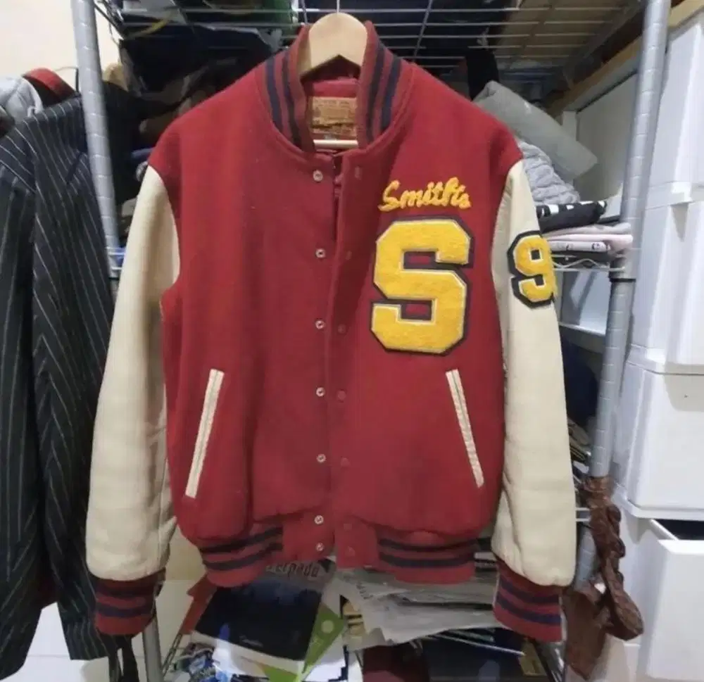American Vintage Varsity leather letterman jacket university jaket