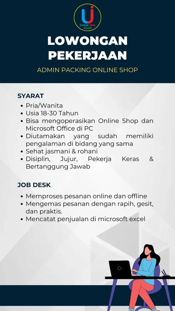 Admin + Packing Online Shop