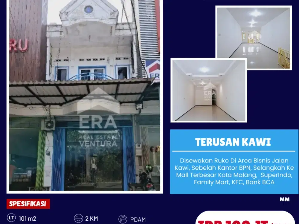 Disewakan Ruko Di Area Bisnis Jalan Kawi, Sebelah kantor BPN, Cocok Untuk Kantor