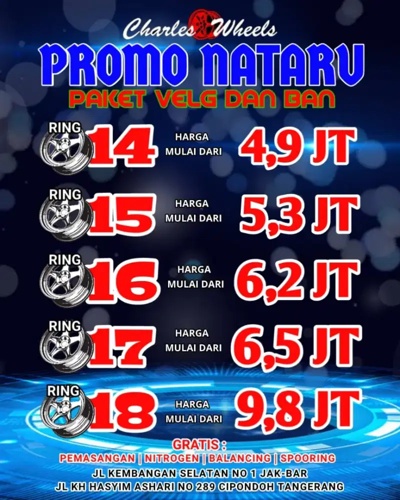 VELG BARU HARGA PROMO PAKET BAN