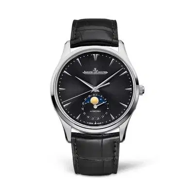 Jaeger LeCoultre Ultra Thin Moonphase Black Dial 39m