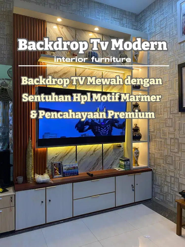 BACKDROP TV FINISHING HPL/CUSTOM BACKDROP TV PERMETER