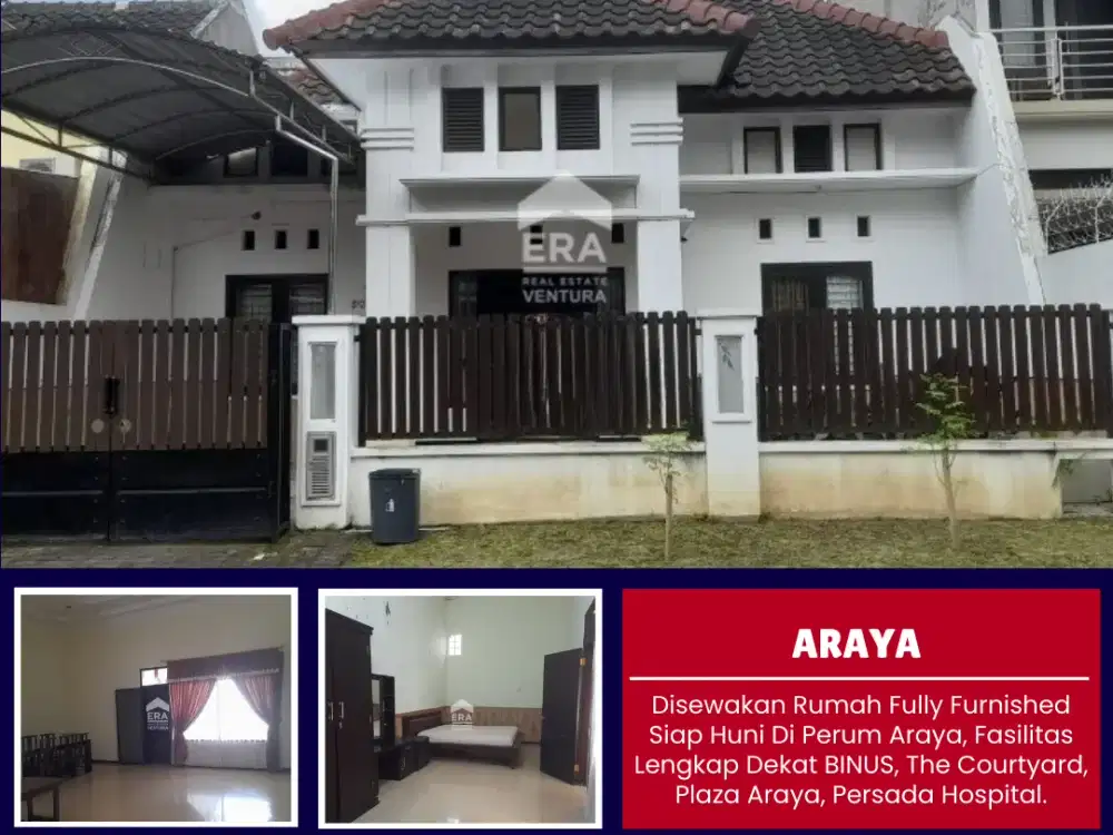 Disewakan Rumah Fully Furnished Siap Huni Di Perum Araya, Fasilitas Lengkap Dekat BINUS