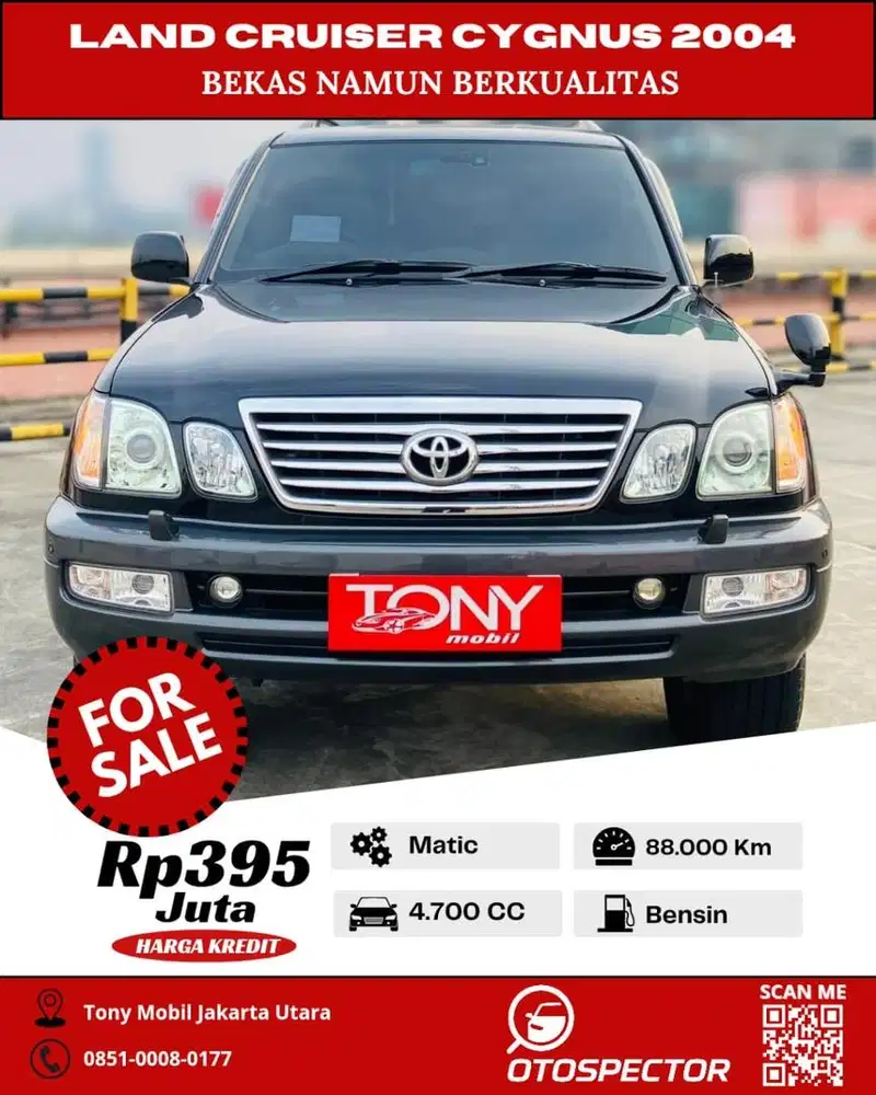 Toyota Land Cruiser Cygnus 4.7L AT 2004 Bensin Hitam