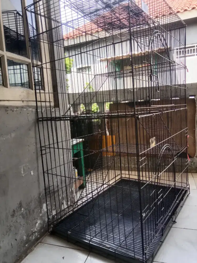 Kandang kucing tingkat empat jumbo besi tebal