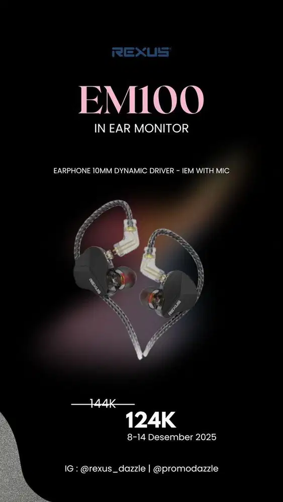 Rexus earphone IEM EM-100
