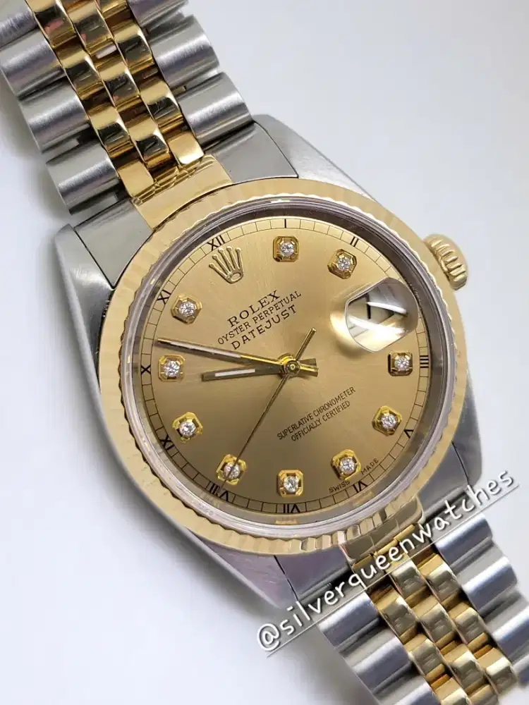 Rolex men champagne romawi Diamonds