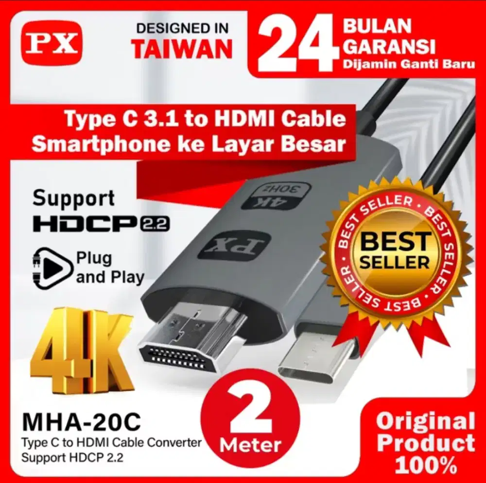 Connector type C to HDMI