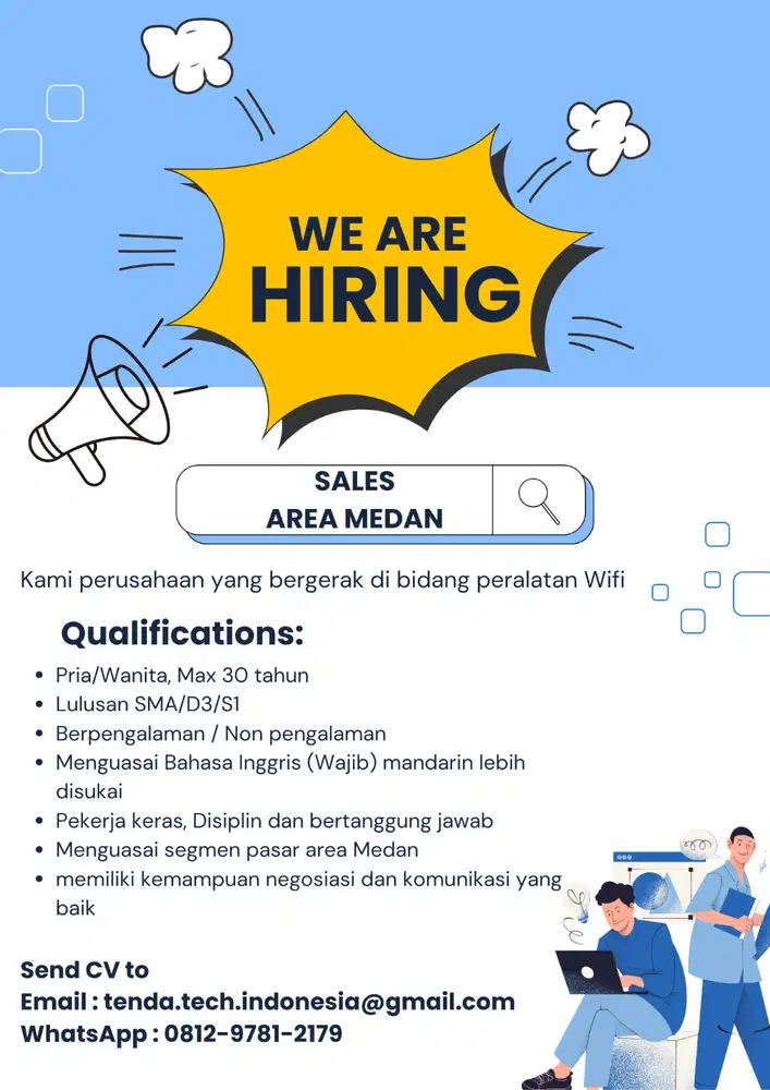 Lowongan Kerja Sales Area Medan (Full Time)