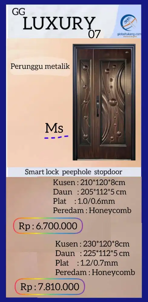 Jual Pintu baja menggunakan peredam suara kota Padang