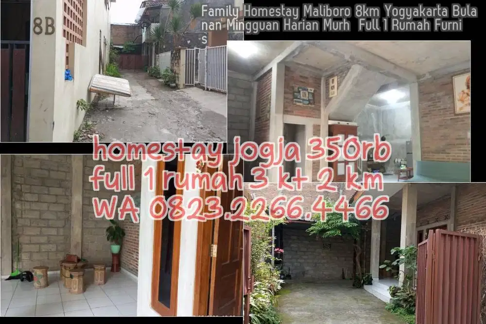 Family Homestay Maliboro 8km Yogyakarta Bulanan Mingguan Harian Murh