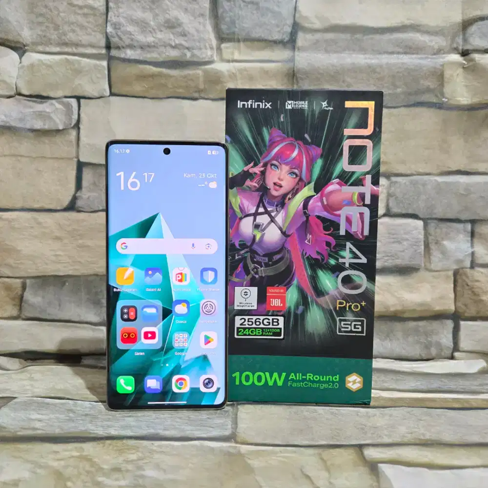 Infinix Note 40 Pro Plus 5G 12/256 Green Fullset Segel Normal Mulus
