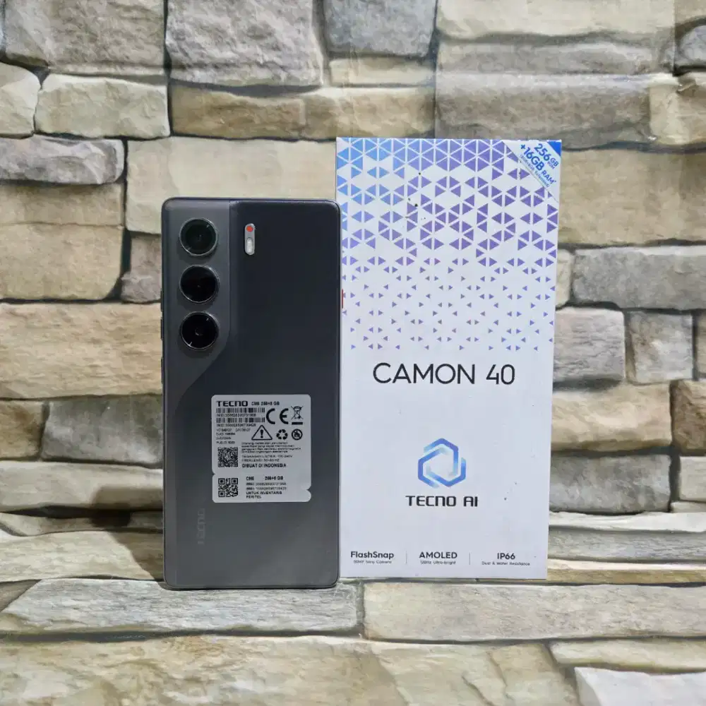 Tecno Camon 40 8/256 4G Fulset segel mulus 99% like new Garansi