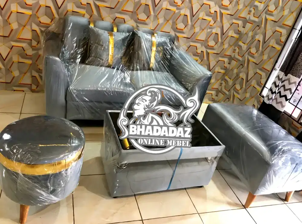 Sofa Stool Lis Gold Minimalis Ruang Tamu