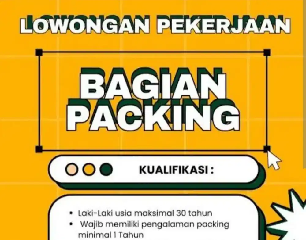 Dibutuhkan karyawan Packing