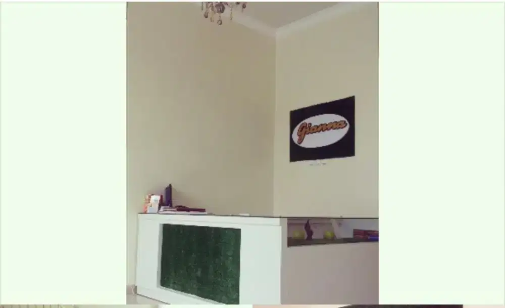 Meja kasir resepsionis kantor bentuk L