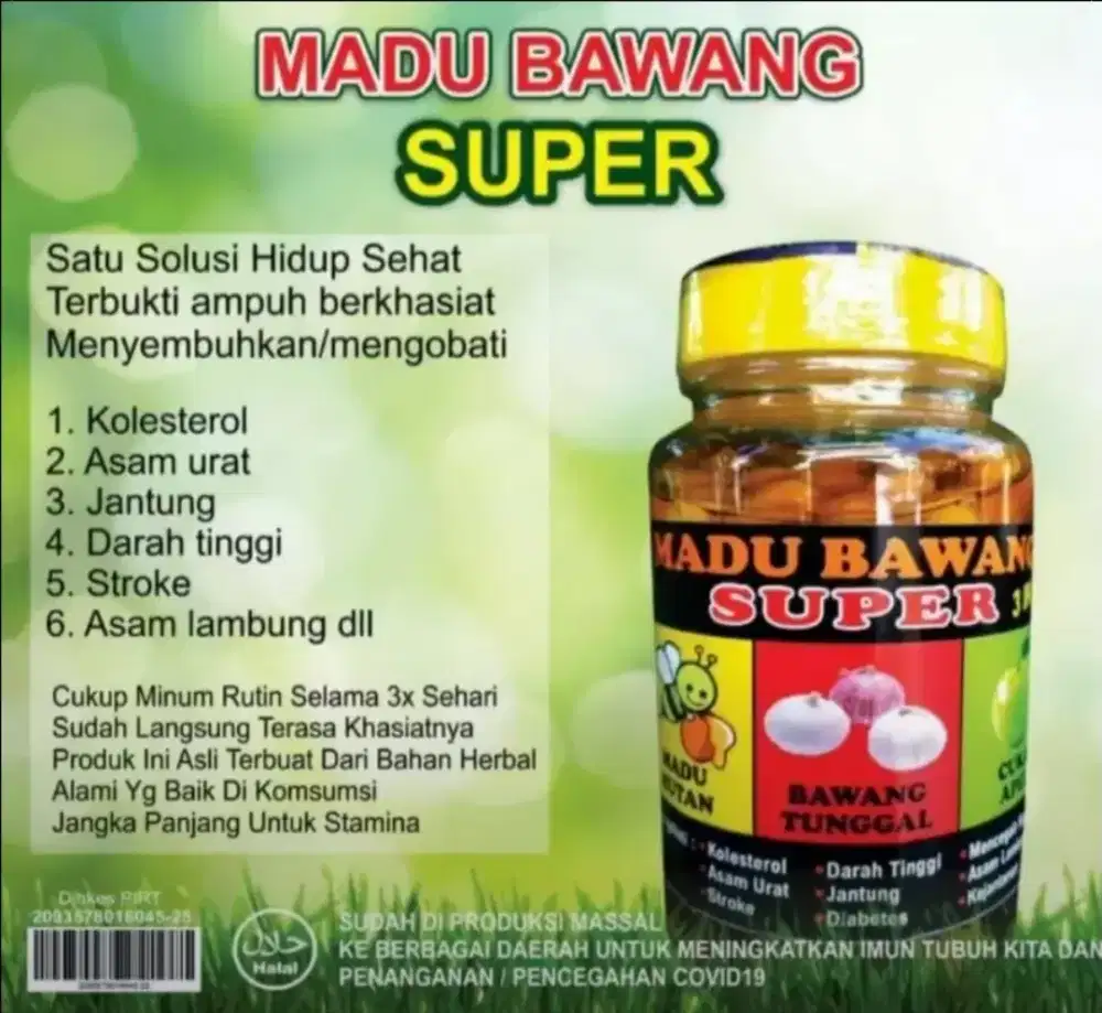 Madu Bawang Putih Tunggal plus Cuka Apel utk Kesehatan dan Stamina