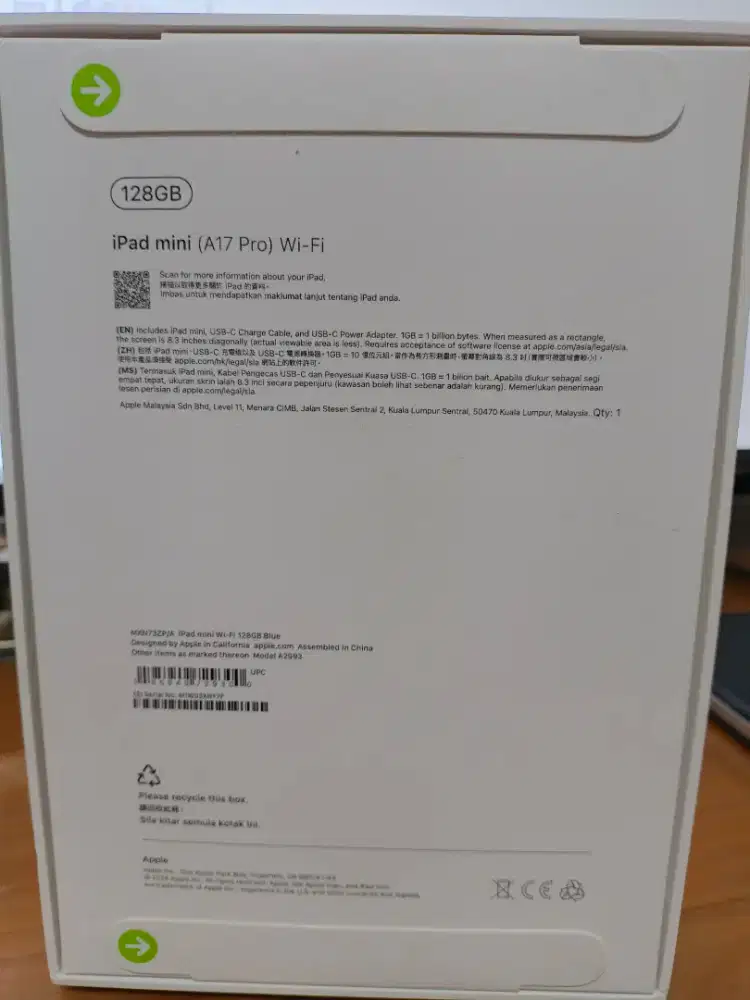 iPad Mini 7 128gb blue baru segel sealed brand new