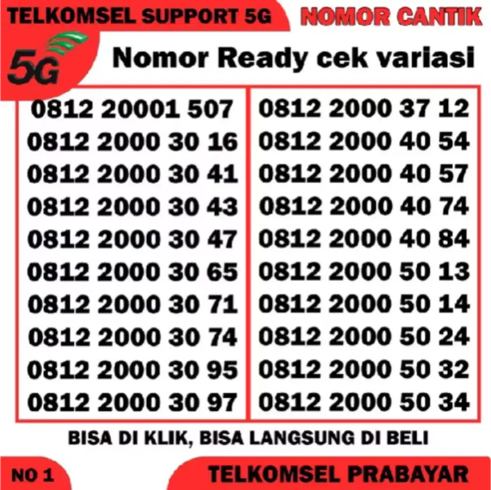 Cek Nomor Cantik Kartu Perdana Telkomsel 4g Lte Support jaringan 5G d