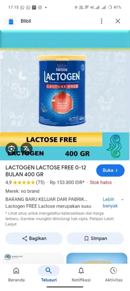 Susu lactogen FL
