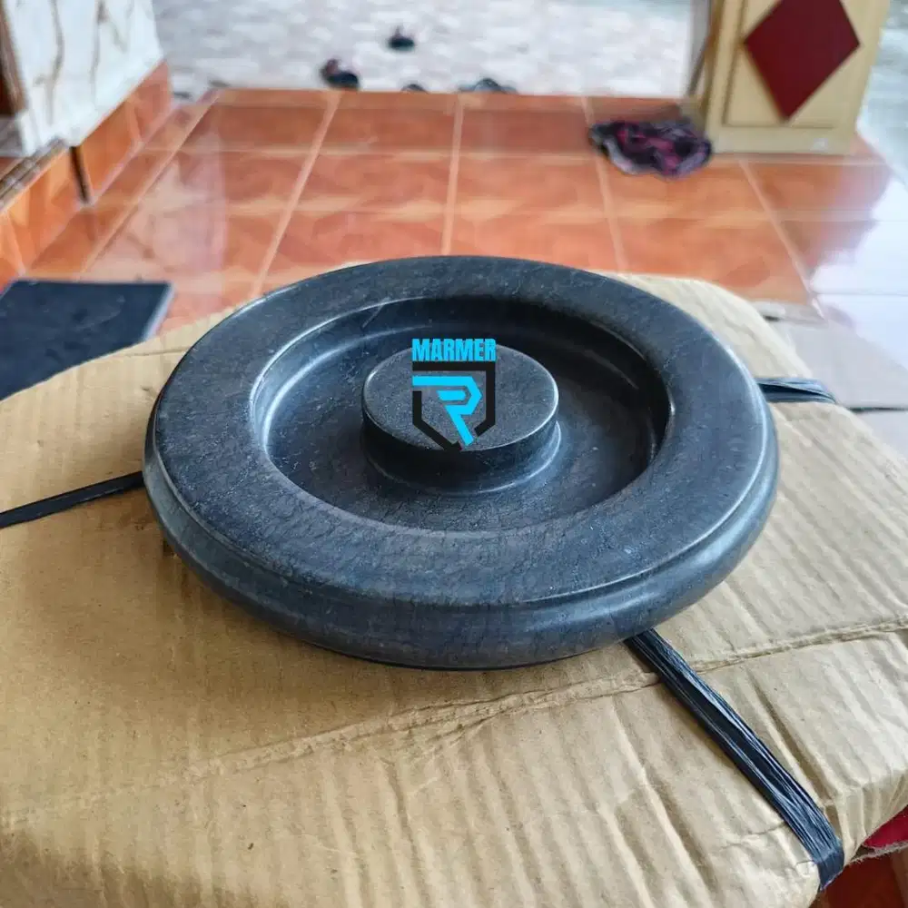 Asbak batu marmer hitam finishing glossy