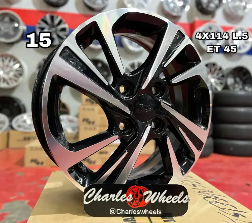 VELG REP XENIA SPORTY R15 HITAM POLISH