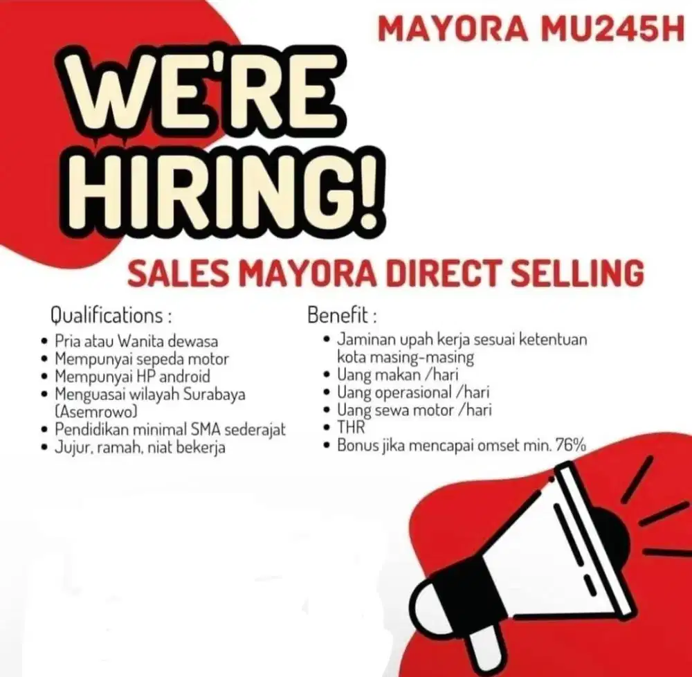 Sales Direct Selling Mayora