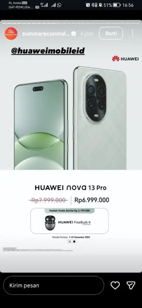 Huawei nova13pro promo cashback