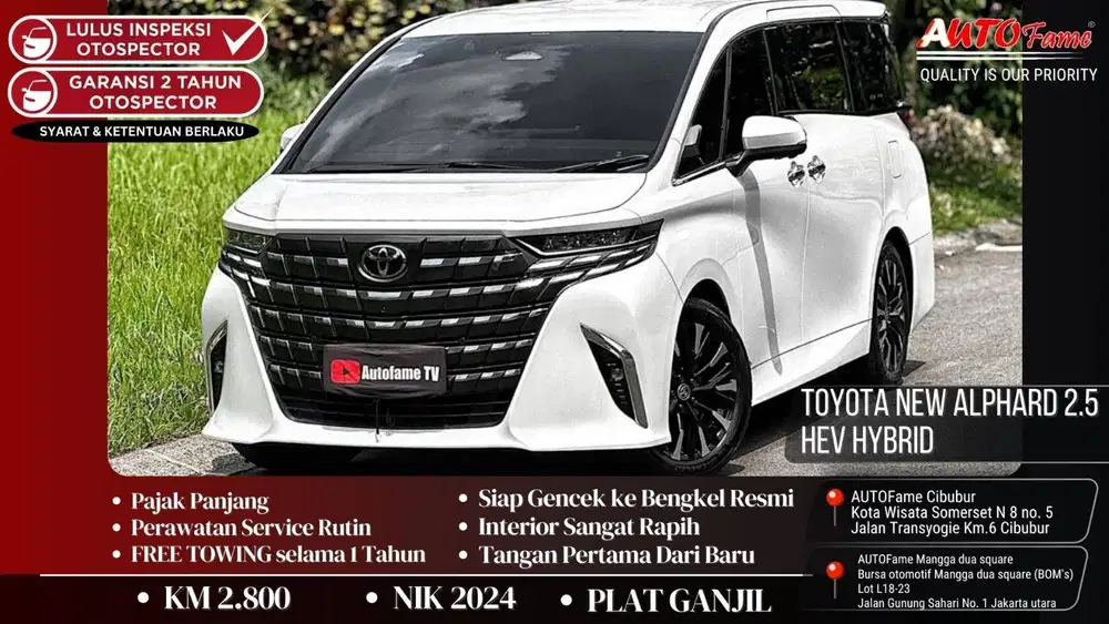 KM 2RB Toyota New Alphard 2.5 HEV Hybrid PEMK 2025 White On