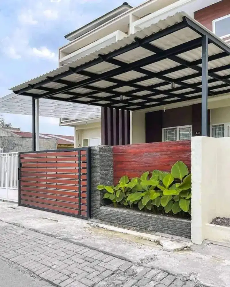 Kanopi rangka baja ringan dn rangka hollow galvanis